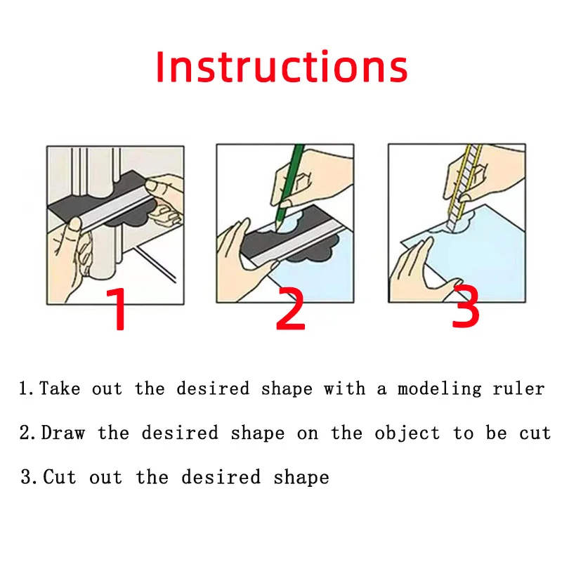 Car Dent Measurement Tool Car Body Repair Scale Ruler Panel Beating Frame Profile Gauge Arc Measuring Instrument Contour Meter
