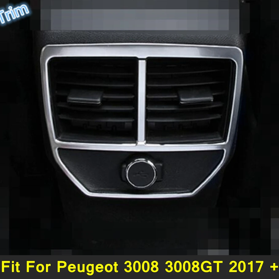 

Car Armrest Box Rear Air Conditioner AC Vent Outlet Cover Trim Fit For Peugeot 3008 3008GT 2017 - 2023 Interior Accessories