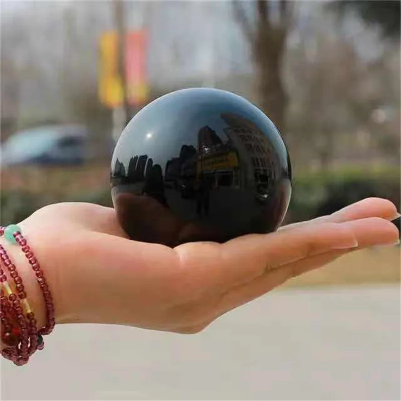 MOKAGY 60mm Natural Obsidian Polished Black Healing Crystal Balls for Decoration 1pc | Дом и сад