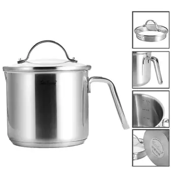 

Stainless Steel Milk Pot Butter Chocolate Melted Heating Pot Induction Cooker Pan Saucepan with Pour Spout Noodles Stockpot