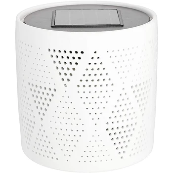 

HLZS-Round Solar Ceramic Light Table Decorative Light CutOut Up Design Night Light for Outdoor Courtyard/Garden