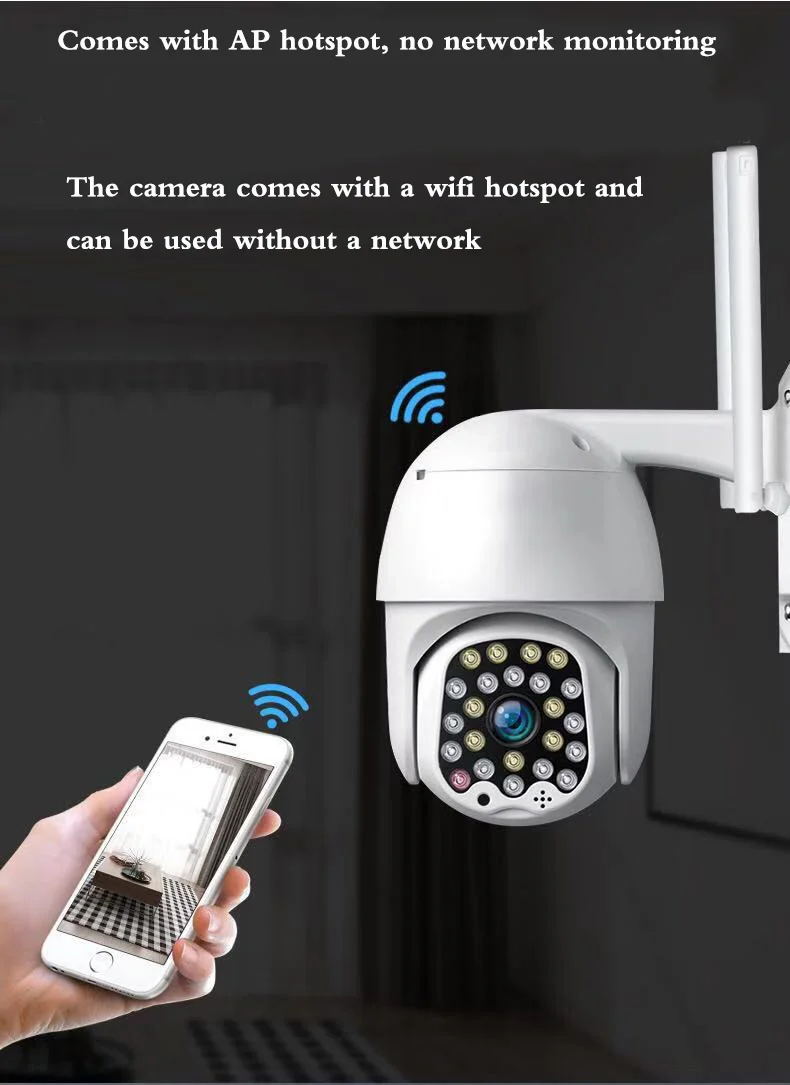 Wifi PTZ IP камера 1080P супер HD зум Беспроводная PTZ камера наружная 60 м ИК Видео домашняя камера безопасности