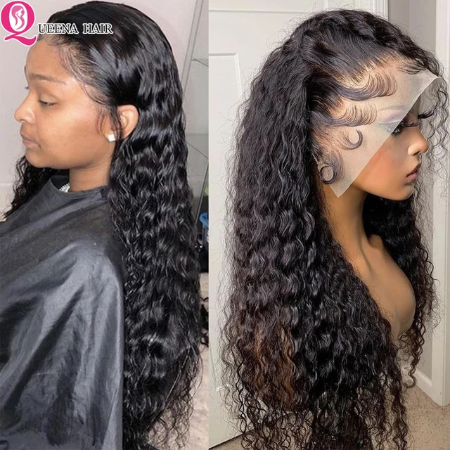 Water Curly Lace Front Wigs Brazilian Wigs For Women Real Human Hair Cheap Hair  Wigs 30 inch Wet and Wavy Lace Frontal Wig - AliExpress