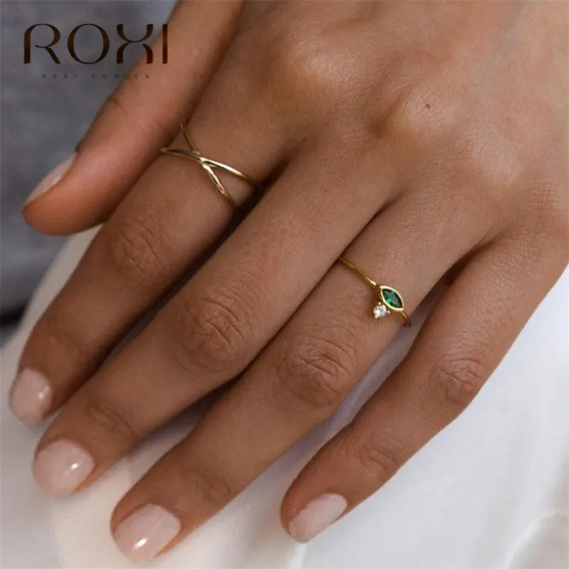 ROXI, модные кольца из стерлингового серебра 925 для Для женщин полые перекрестные кольца бесконечность регулируемый Античные кольца Anillos Корейская Ювелирная повязка на голову