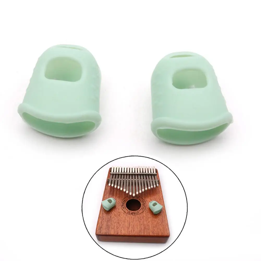 1 Pair Kalimba Guitar Thumb Finger Picks Protector Silica Gel Finger