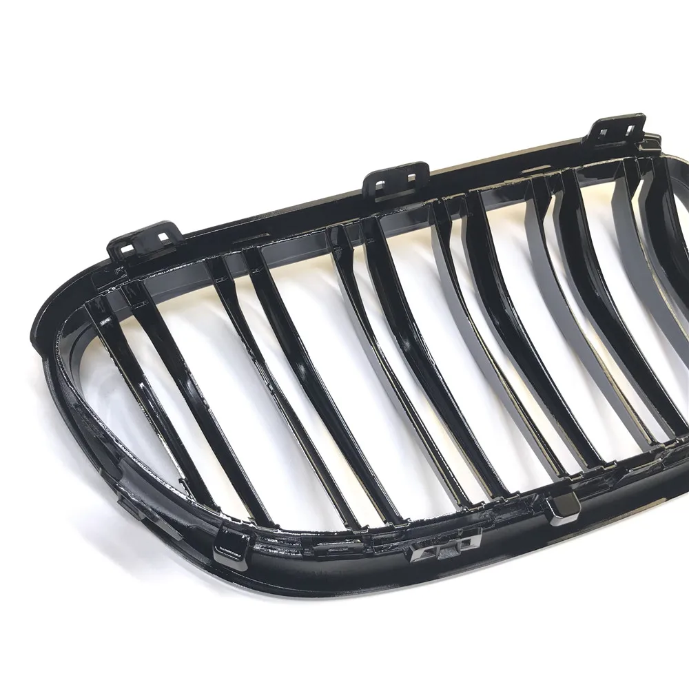 1 Pair gloss Black Double Line Front Kidney Grille Grill For BMW E92 E93 318i 320i 328i 335i Coupe 2-DOOR 2007-2009 2010