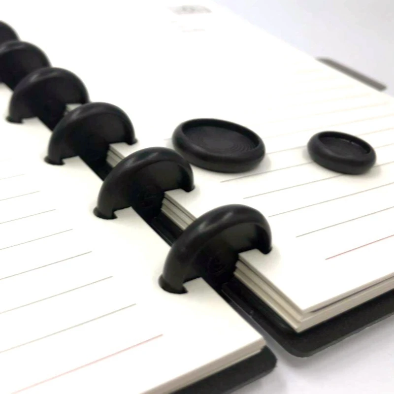 Loose Leaf Notebook Binder 50 Pcs Black Disc Binder for Discbound Notebooks/Planner 18mm/24mm/28mm/32mm/38mm Discbound Discs