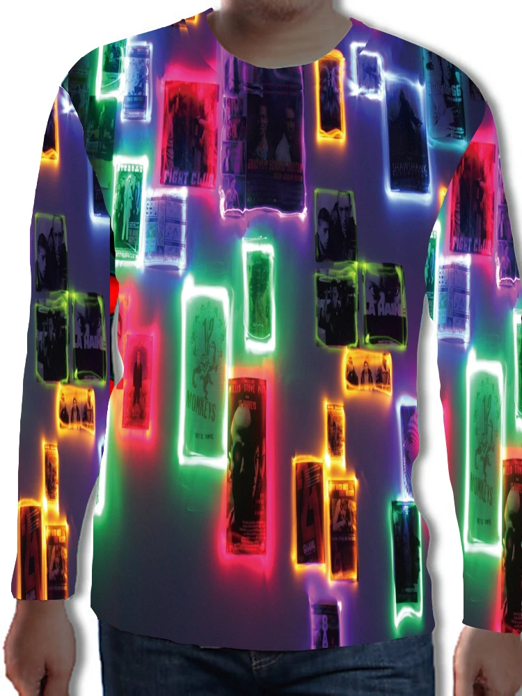 UNEY Psychedelic Photos/футболка с длинными рукавами легкие топы футболки радужные цвета