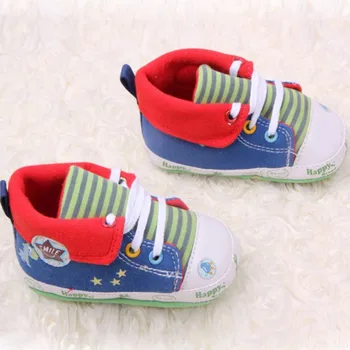 

0-12M Hot Sale Cute Cartoon Printed Baby Kids High Shoes Casual Anti-Slip Toddler Walk Sneaker