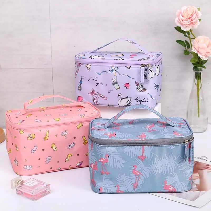 

2019 New Women Cosmetic Bag Girls Make up Organizer Cases Makeup Toiletry kit Storage Travel Necessity Beauty Vanity Wash Pouch
