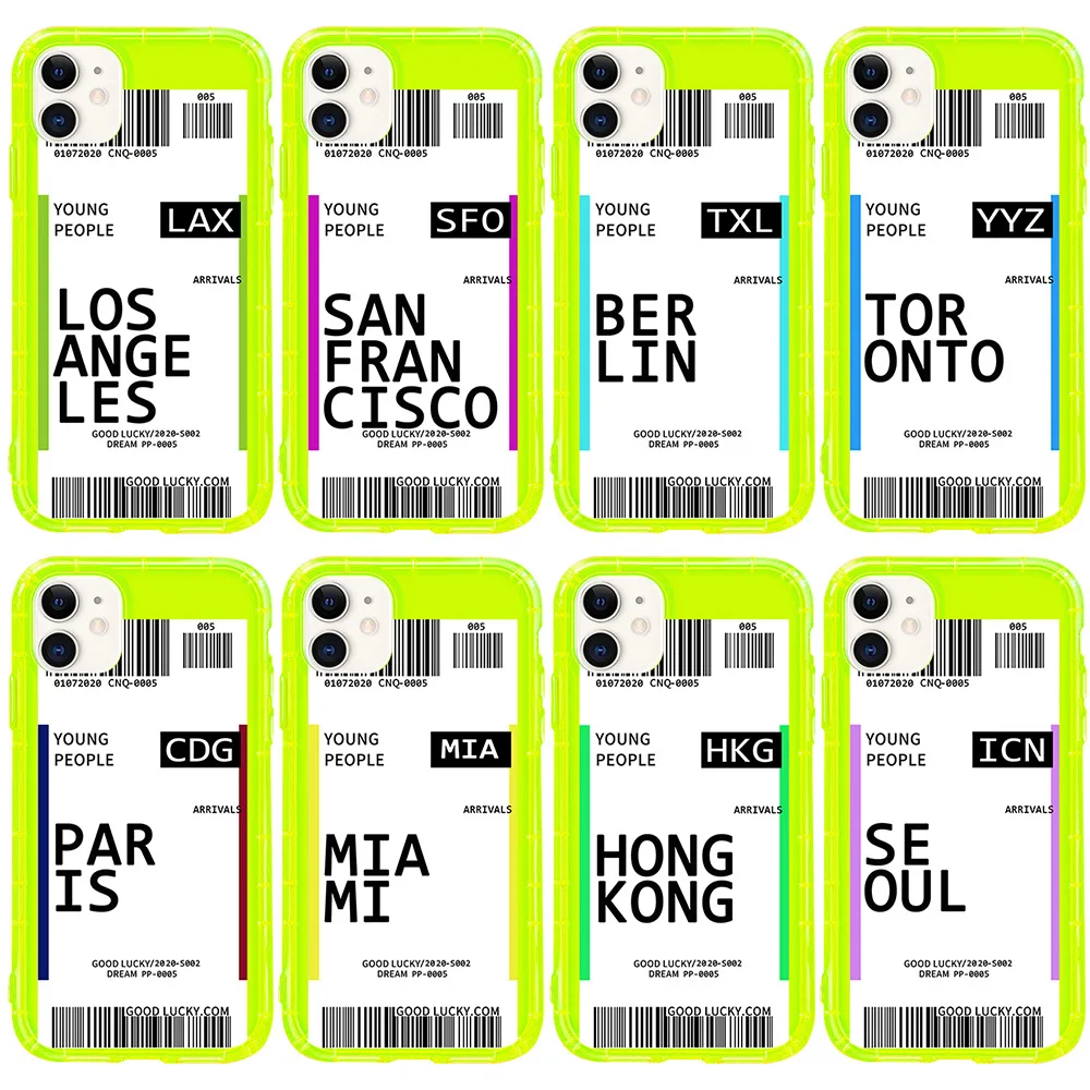 Air Plane Ticket Phone Case For Apple Iphone 7 8 PLUS 11 XS XR PRO MAX shockproof City Plastic Shell Cover boarding pass | Мобильные