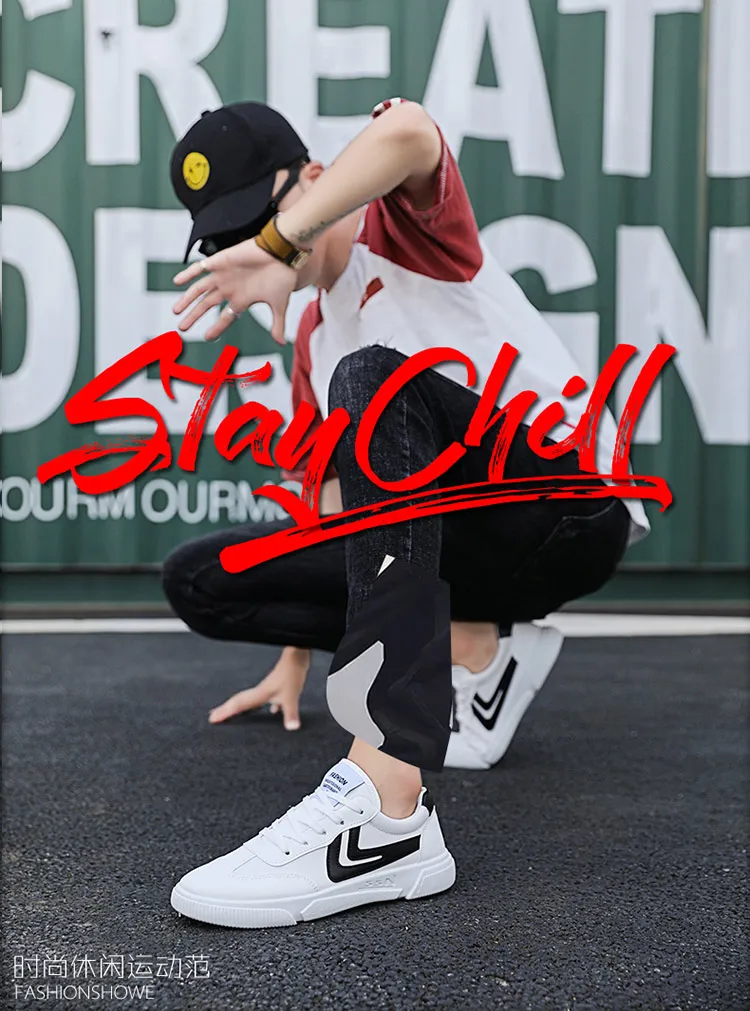 Canvas shoes men's wild casual breathable sports trend white spring and autumn new Korean students A-Gump shoes DECONCE