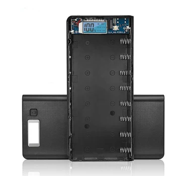 

18650 Battery Case Dual USB Type C Micro USB Power Bank Shell 5V DIY 8x18650 Case Battery Charge Storage Box Without Battery