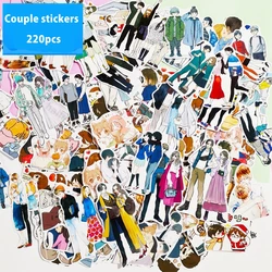 Haile 220pc Cute Romantic Love Stickers Characters Young Lovers Stickers Hand Account DIY Diary Decoration Stationery Stickers