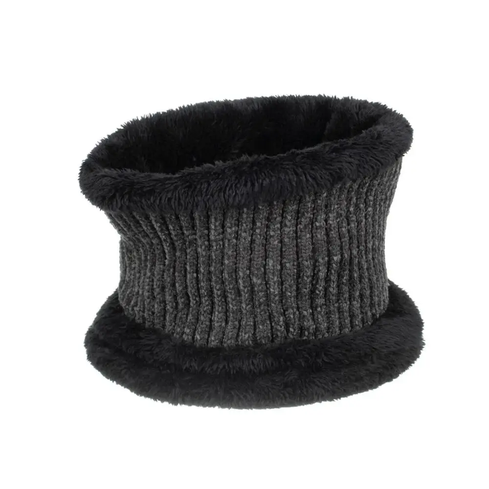 Joymay New Winter Beanies Neack Warmer Set Unisex Plain Warm Soft Scarf Skull Knitting Cap Hats Touca Gorro Caps WM126 - Цвет: Grey Scarf