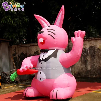 

HIGH COST PERFORMANCE 3m inflatable pink rabbit model individualized Easter bunny with carrot decoration toy