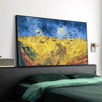 

Van Gogh Famous Oil Painting Reproduction Wheat Field With Crows Poster And Prints On Canvas Wall Art Cuadros Room Decoration