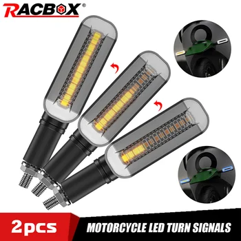 

1 Pair Motorcycle LED Turn Signal Light Daytime Running Llight BlueWhite Waterproof Motorcycle Lamp Flashing Rear Brake Light