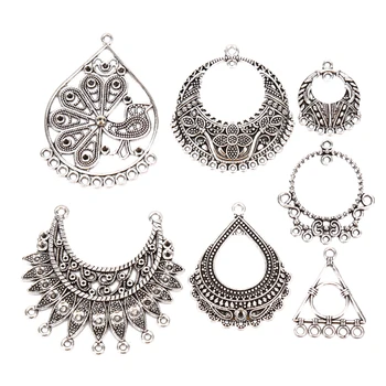 

10pcs/lot Antique Silver Color Earring Connectors Charms For Jewelry Making Charms Earring Connectors DIY Jewelry Findings