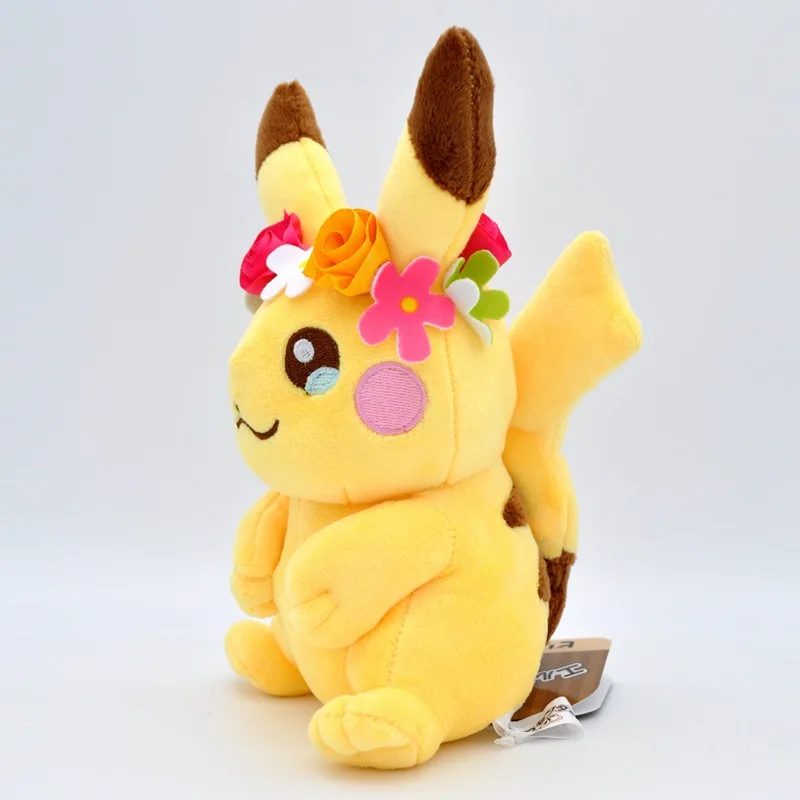 Takara Tomy Pokemon Mega Plush Doll Pikachun Flower for Children Birthday Christmas Gifts 20cm