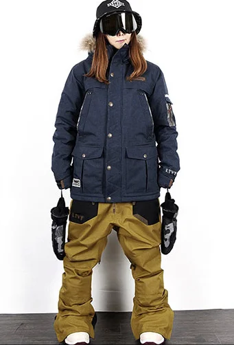 LTVT, мужской, женский лыжный костюм, шпон, двойная одежда для сноуборда, костюм, водонепроницаемый, тонкий, стеганый, Корейская версия, стиль, женский лыжный костюм - Цвет: SET 7
