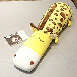 Giraffe Мультяшные длинные животные игрушка подушка для ног спящий друг на ночь милая мягкая круглая подушка зебра и жираф подарок для детей 90/105 см - Цвет: Giraffe