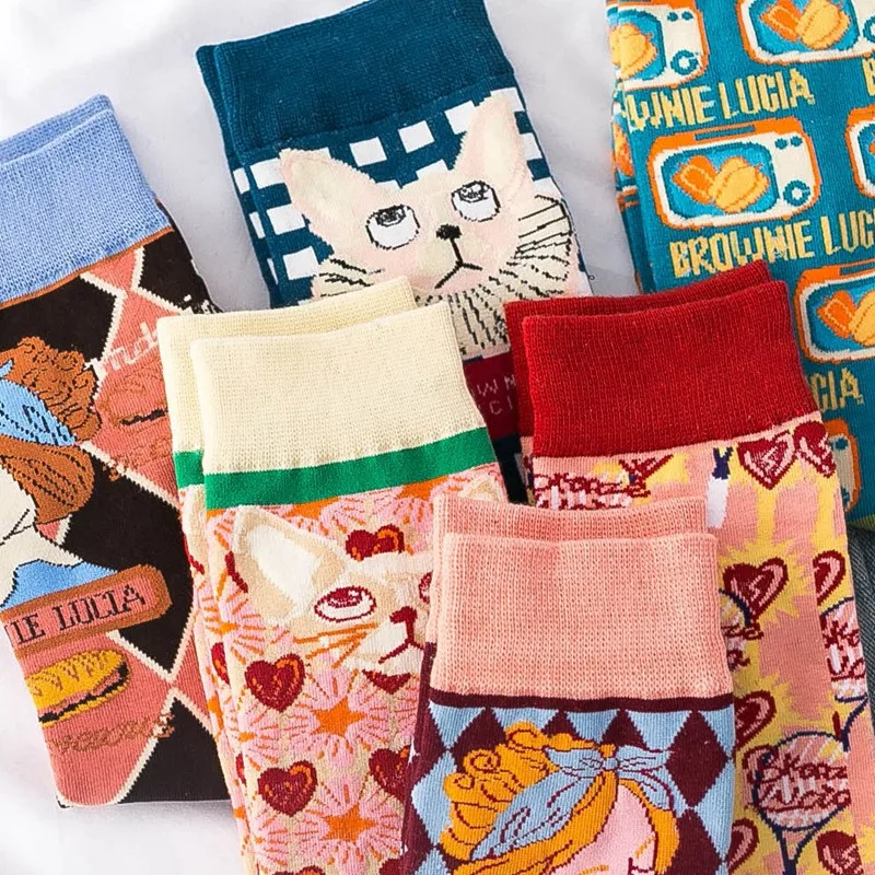 

2020 New Japanese Harajuku Woman Socks Cotton Korean Kawaii Socks Spring and Autumn Woman Cute Socks Cotton Pink Streetwear
