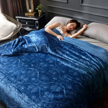 

Printing Luxurious Large Warm Thick Sherpa Throw Blanket Coverlet Reversible Fuzzy Microfiber All Season for Bed or Couch