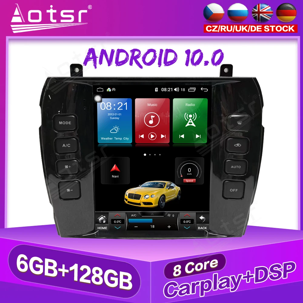 

128G Tesla Style For Jaguar S-TYPE Android 10 Car Radio Car GPS Navigation Auto Stereo Multimedia Player Video Carplay 4G SIM