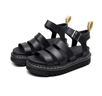 

New Women Luxury Sewing Platform Sandals Summer Split Leather Gladiator Sandals Women Martens Runway Show Shoes Woman YellowLine