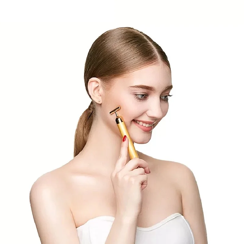 Japan Beauty Instrument 24K Golden T type Bar Face massager Body shaping & Lift Tool Massage Machine Anti wrinkles | Красота и
