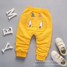 Штаны-шаровары для малышей, Тонкие штаны на весну и осень для мальчиков 0-1-2 лет, 3 Спортивные штаны из чистого хлопка в Корейском стиле для маленьких девочек