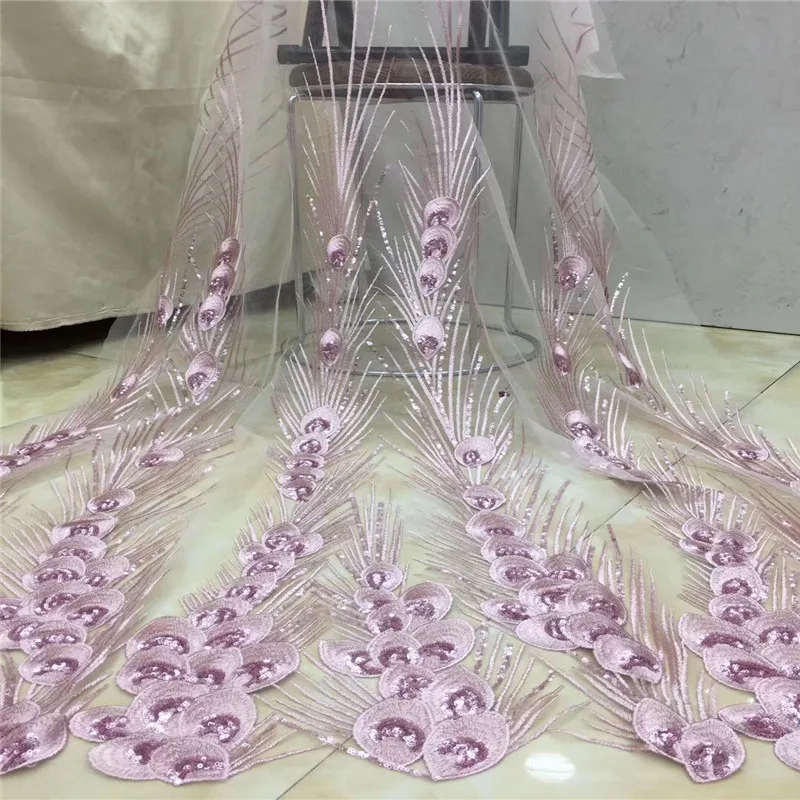 African Net Lace Fabric onion High Quality Elegant White Sequins Nigerian Wedding Fabrics 5Yards French Tulle lace | Дом и сад