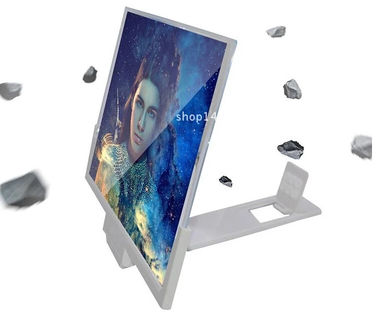 Белый 1" Мобильный увеличитель для экрана телефона 3D видео усилитель смартфона Стенд кронштейн - Цвет: Белый