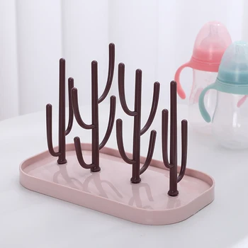 

Bathroom Storage Space Saving Drying Rack Home Cactus Shape Kitchen Countertop Cup Holder ABS Multifunctional Large Capacity