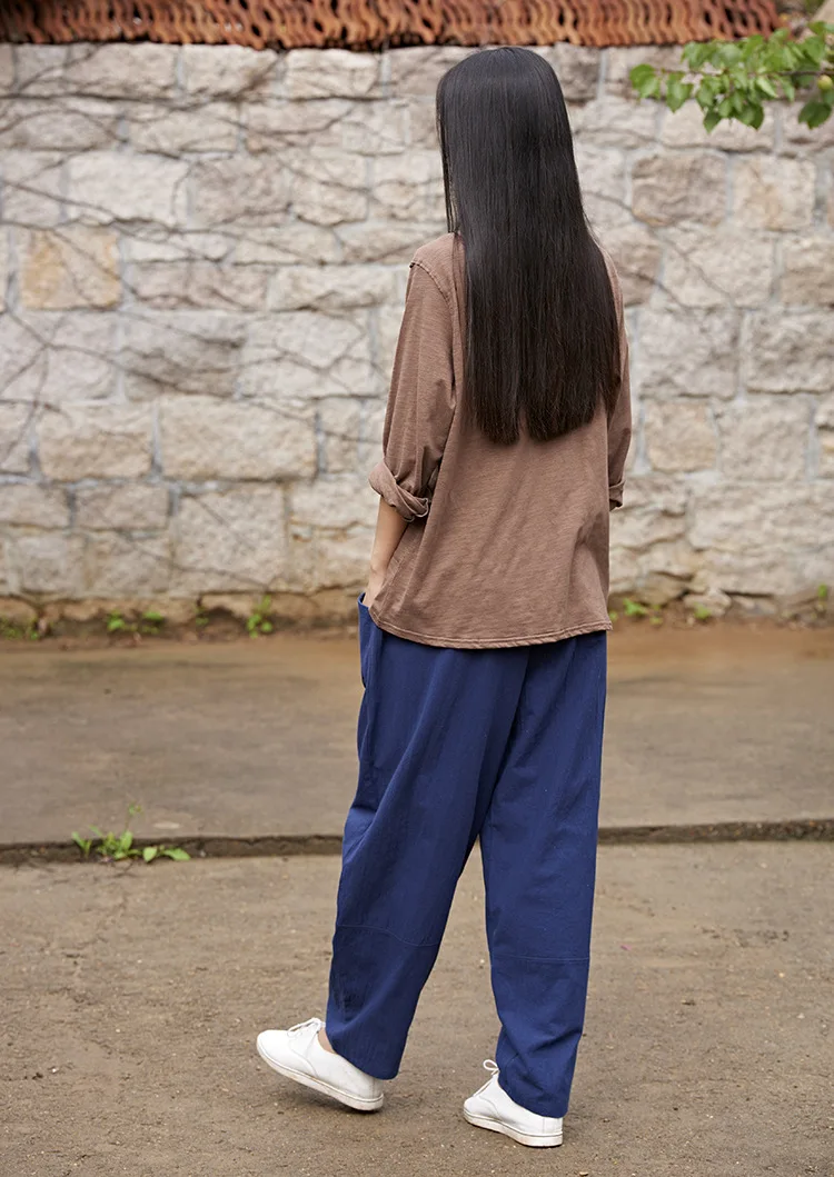 Брюки Слаксы из хлопка и льна с эластичным поясом|linen wide leg pants|wide pantstrousers loose |