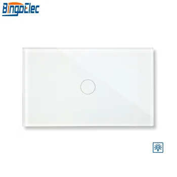 

Bingoelec US/AU Standard 1 Gang 1 Way Dimmer Light Switch Crystal Glass Panel Touch Sensor Lamp Wall Switch AC 110-240 V