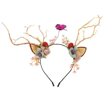 

Antler Decorative Simulation Branch Hair Bands Headdress Hair Hoops Headband Photo Props for Masquerade Costume Party Carnival