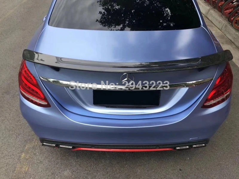 Coupe 2 двери и Седан 4 двери для Mercedes Benz C Класс W205 C63- углеродного волокна задний багажник загрузки губы спойлер крыла