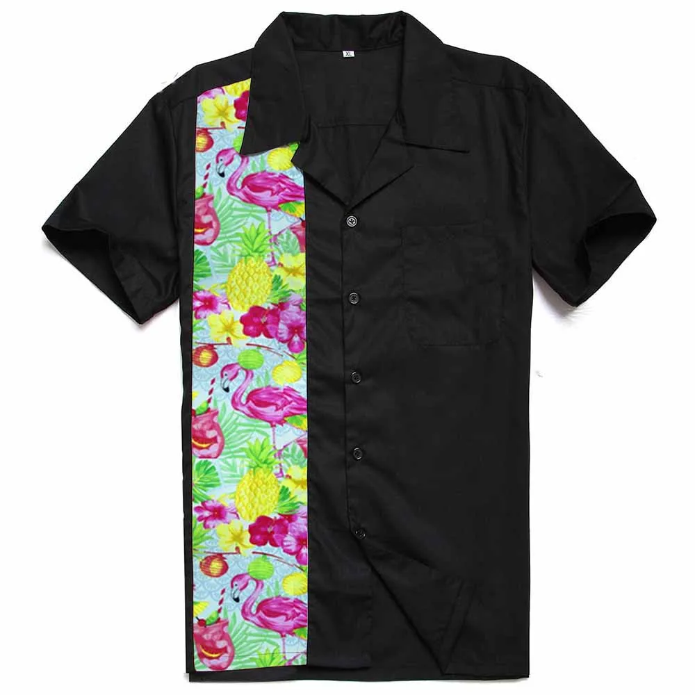Мужская рубашка размера плюс, Японская уличная одежда, короткий рукав, красная клетчатая, рокабилли, хлопок, повседневная, боулинг, рубашки для мужчин, camisa masculina - Цвет: 10