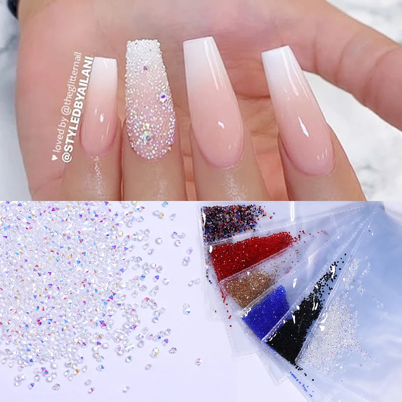 1440 шт./пакет с острым дном дизайн ногтей Стразы Bling 1,1 мм AB Цвет Серебряный Красный DIY 3D украшение для ногтей