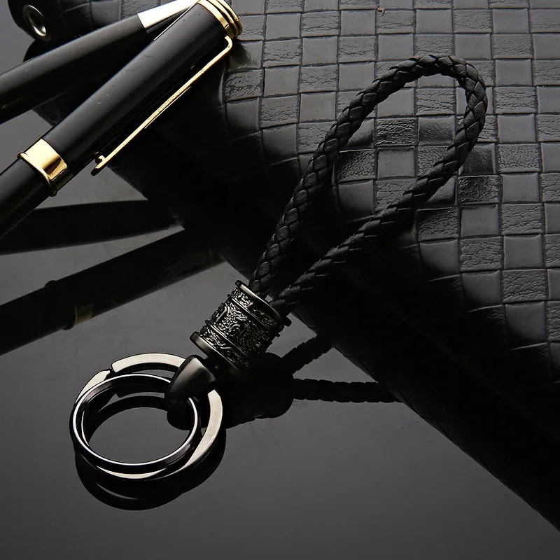 

Honest New Style Cowhide Weaving Car Key Ring Key Chain Pendant Men's Women's Gift
