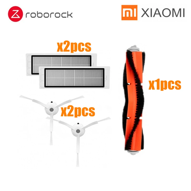 Подходит для xiaomi roborock s50 аксессуары xiaomi Робот Запчасти для пылесоса комплекты основная щетка+ фильтр+ Боковая щетка+ Швабра - Цвет: roborockZUHE-5