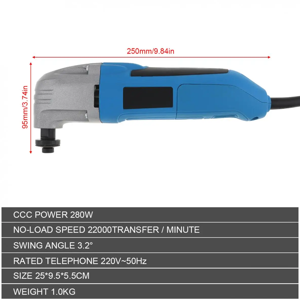 Electric Trimming 280W 220V Hand-held Multi-function Oscillating Machine Cutting Tool for Woodworking / Plishing / Trepanning
