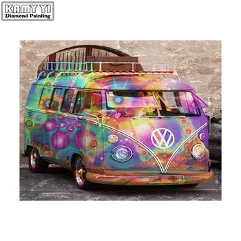 

Colorful bus Diamond Painting 5d Diy Diamond Painting Square&Round Drill Diamond Painting Diamond Mosaic LWR