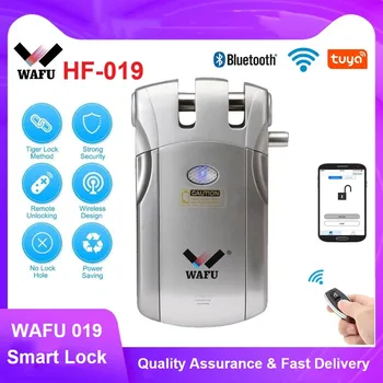 Wafu-cerradura inteligente inalámbrica con WIFI, bluetooth, aplicación tuya, Control remoto, electrónica, sin llave, Invisible, 433MHz, Control de teléfono