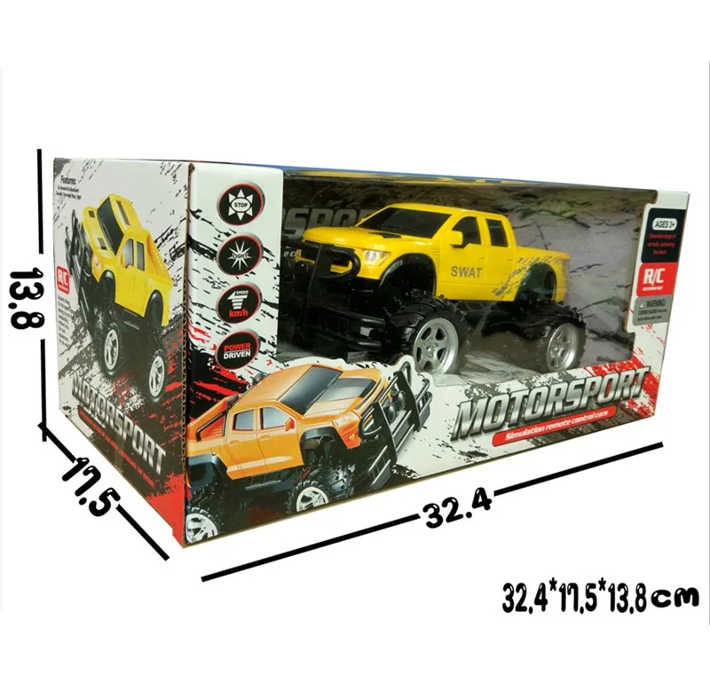 1: 18 Моделирование Электрический RC автомобиль Рок Гусеничный пульт дистанционного управления игрушки автомобили на радиоуправлении led 4x4 привод внедорожные Игрушки для мальчиков - Цвет: YELLOW