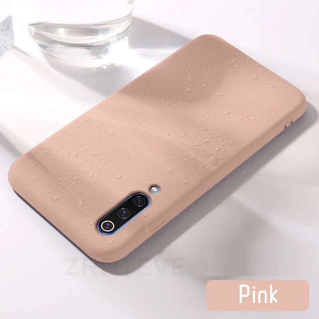 Pink Чехол для Xiaomi mi 9 mi A3 Жидкая силиконовая Резина мягкий чехол для Xiaomi mi 9SE mi 9 SE Explorer противоударные телефонные чехлы Coque - Цвет: Pink