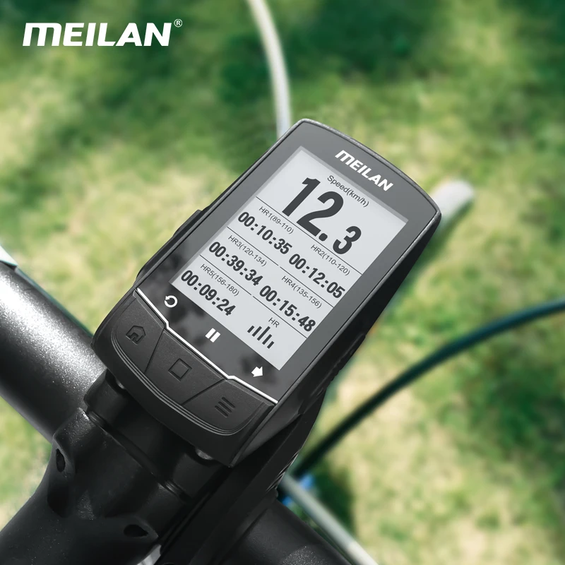 Велокомпьютер Meilan M1 GPS навигация спидометр BLE4.0 подключение к монитору частоты