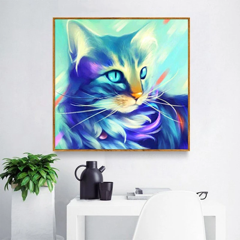 Кошка, алмазная живопись, мультяшное животное, Полный Сверла, алмазная вышивка, стразы, живопись по номерам, сделай сам, мозаика, подарок, домашний декор, искусство